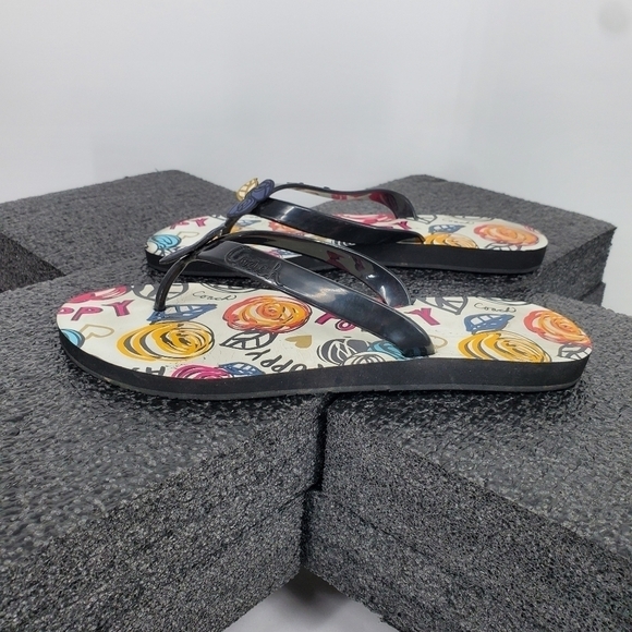 Coach Kasey Womens Poppy Flip Flops Size 7B Multicolor Floral Shoes Q1117 - Picture 2 of 11